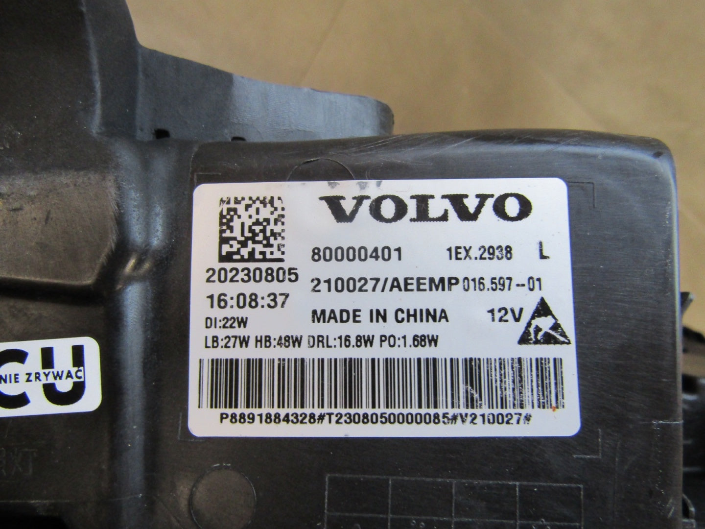 Volvo EX30 EX-30 FULL LED 23- Headlight LH LEFT 80000401