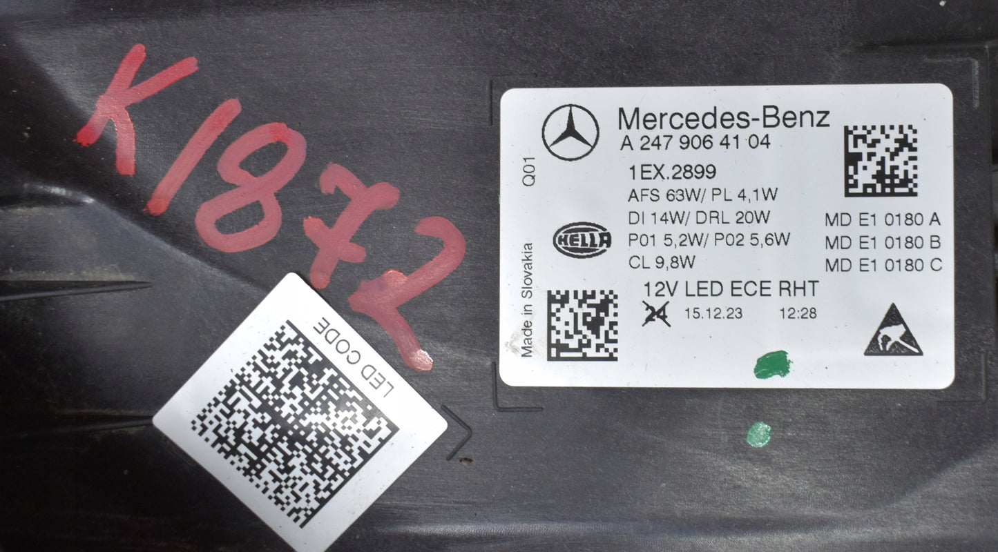 MERCEDES GLA II LIFT W247 LEFT FRONT MULTIBEAM HEADLIGHT ORG EU A2479064104