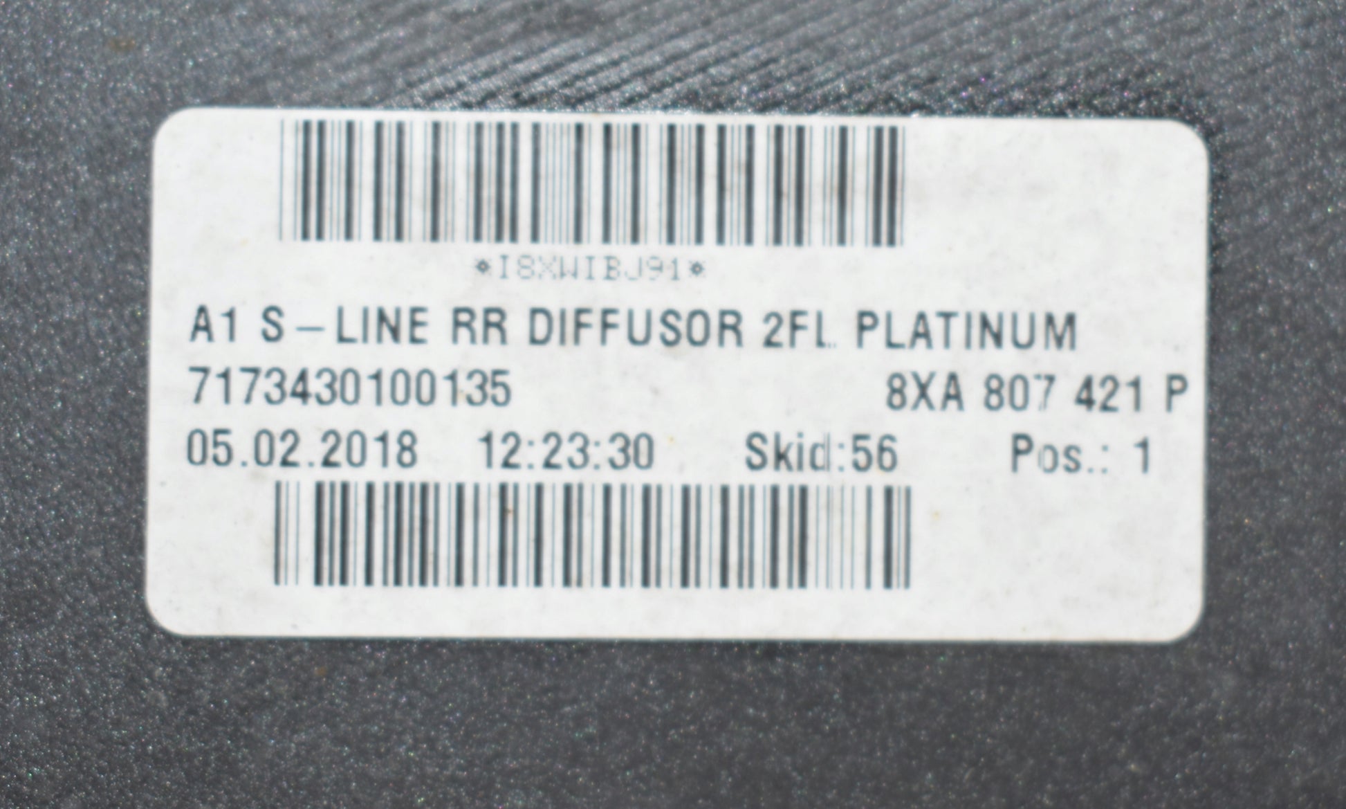 AUDI A1 LIFT 8XA S-LINE BUMPER DIFFUSER SPOILER