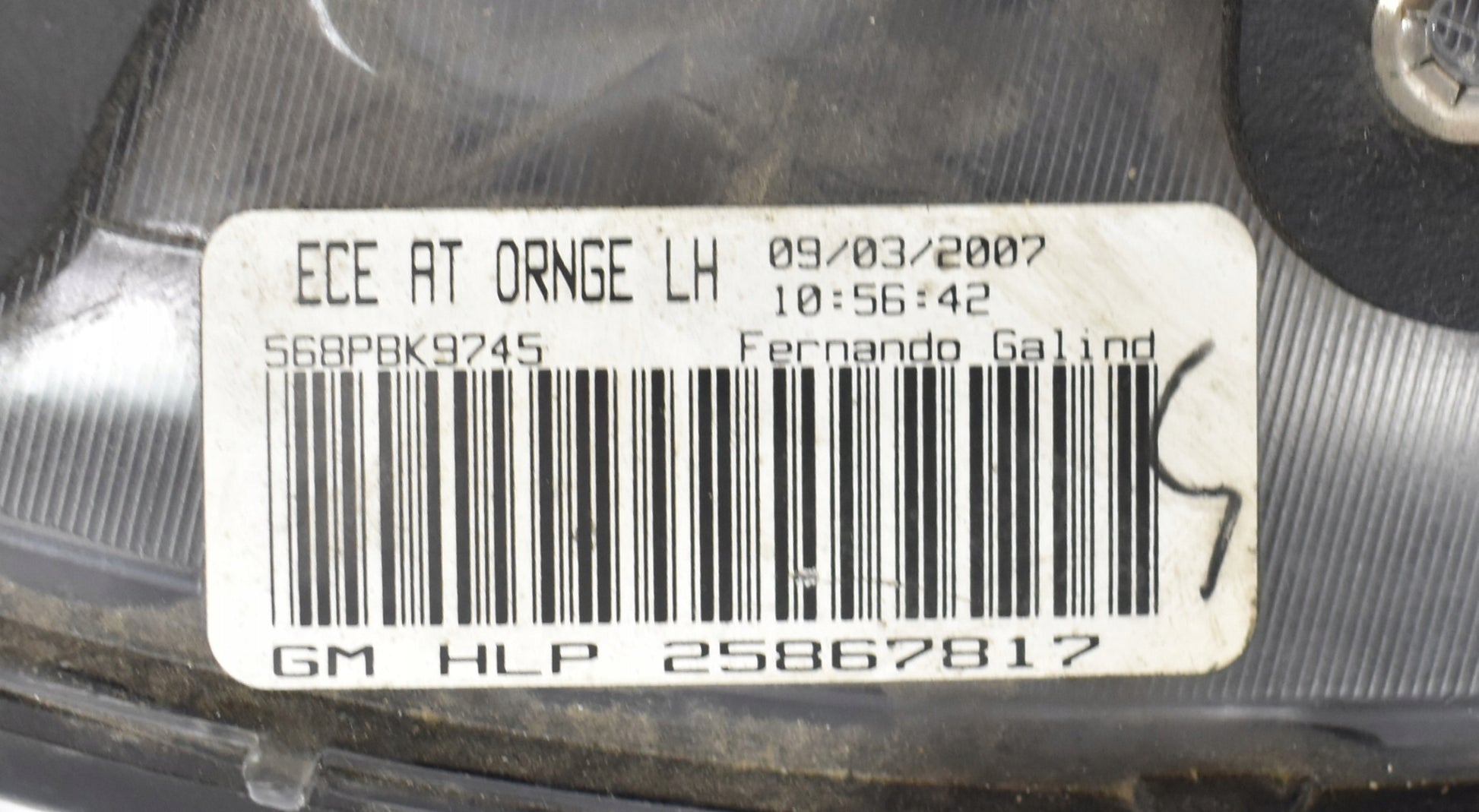 CORVETTE C6 LEFT FRONT HEADLIGHT ORG EU