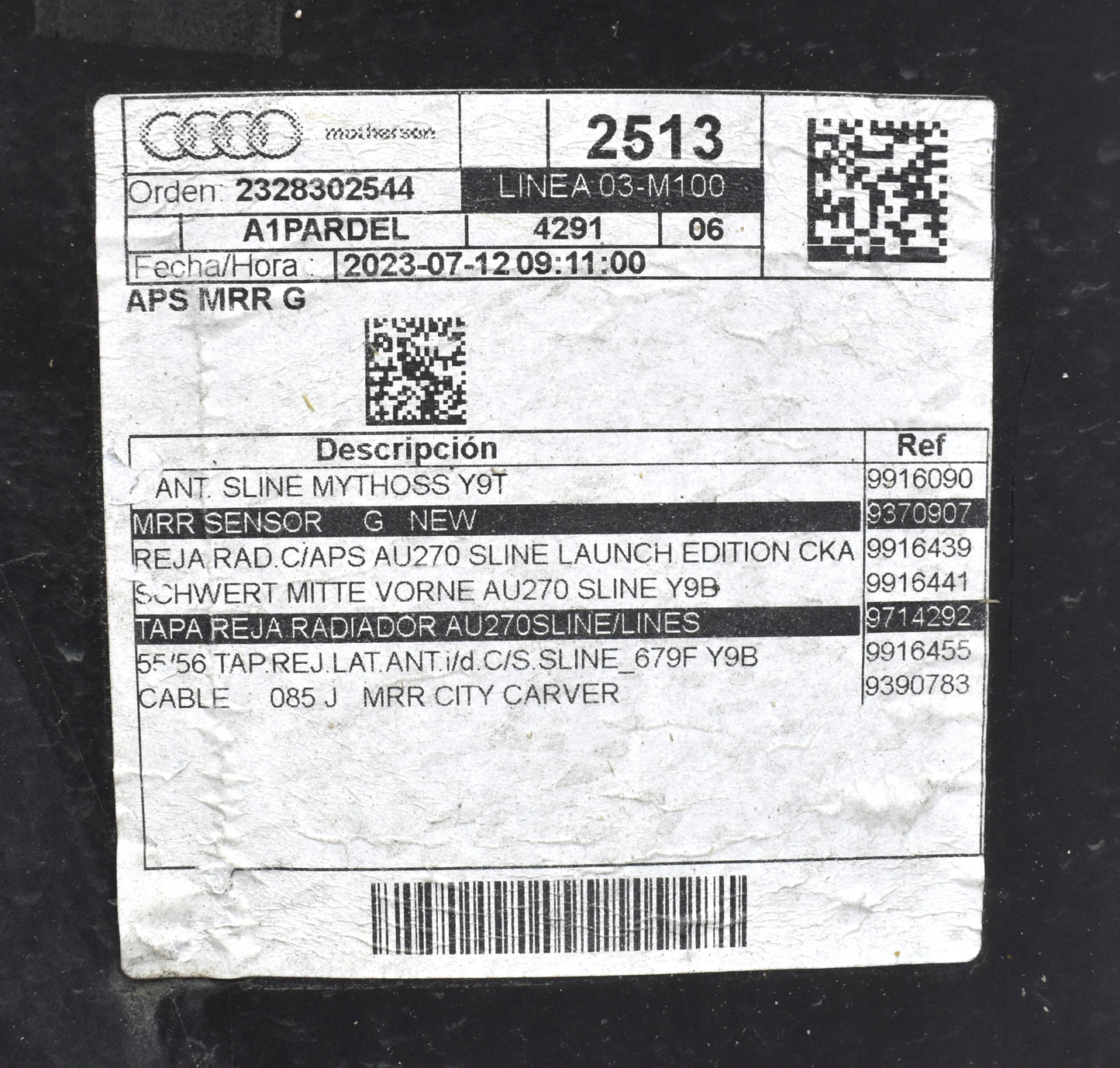 AUDI A1 II 82A S LINE FRONT BUMPER ORG