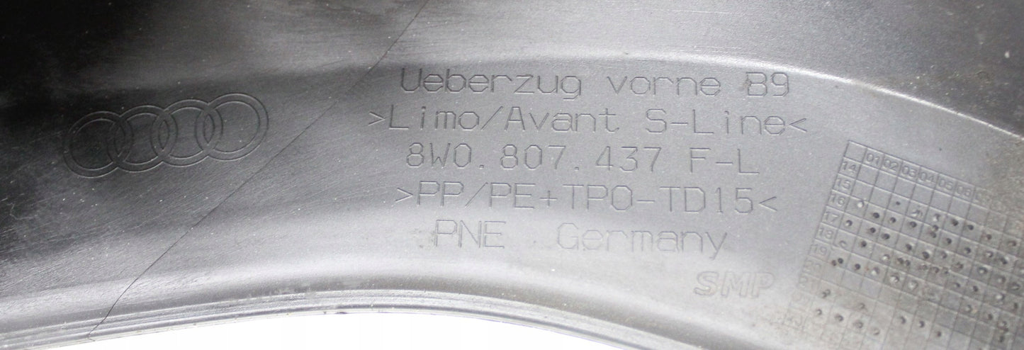 AUDI A4 B9 8W S LINE FRONT BUMPER ORG + PLATE