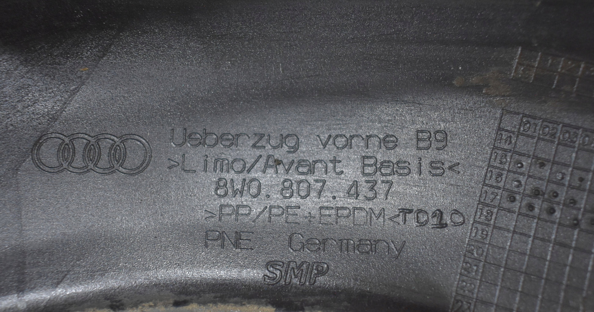 AUDI A4 B9 8W0 FRONT BUMPER ORG