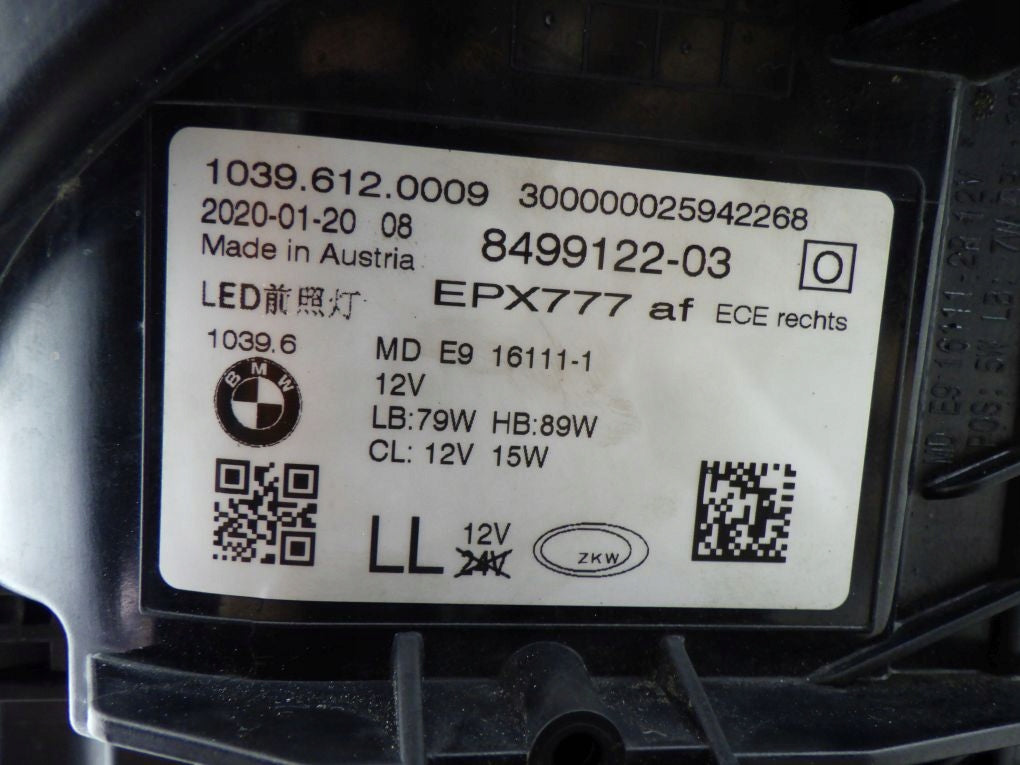 BMW 5 G30 G31 ADAPTIVE FULL LED Headlight Right