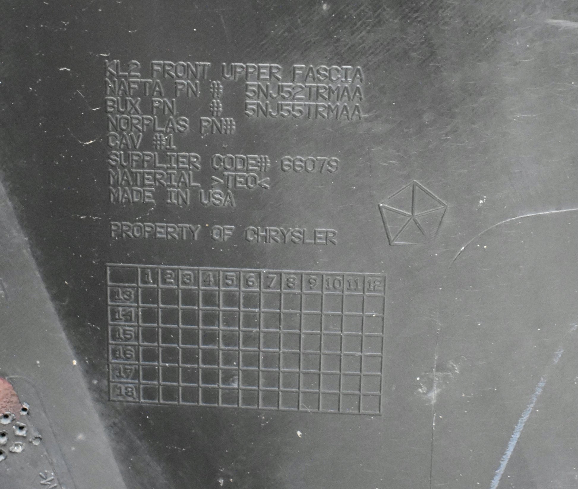 JEEP KL FRONT BUMPER ORG