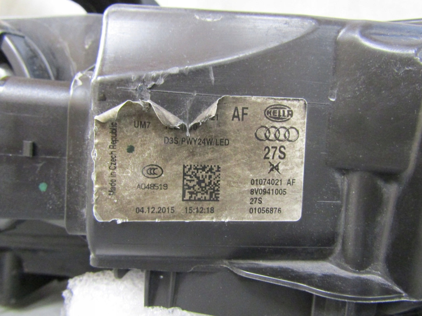 AUDI A3 8V0 8V XENON HEADLIGHT NON-SWIVEL 12-16 LH LEFT