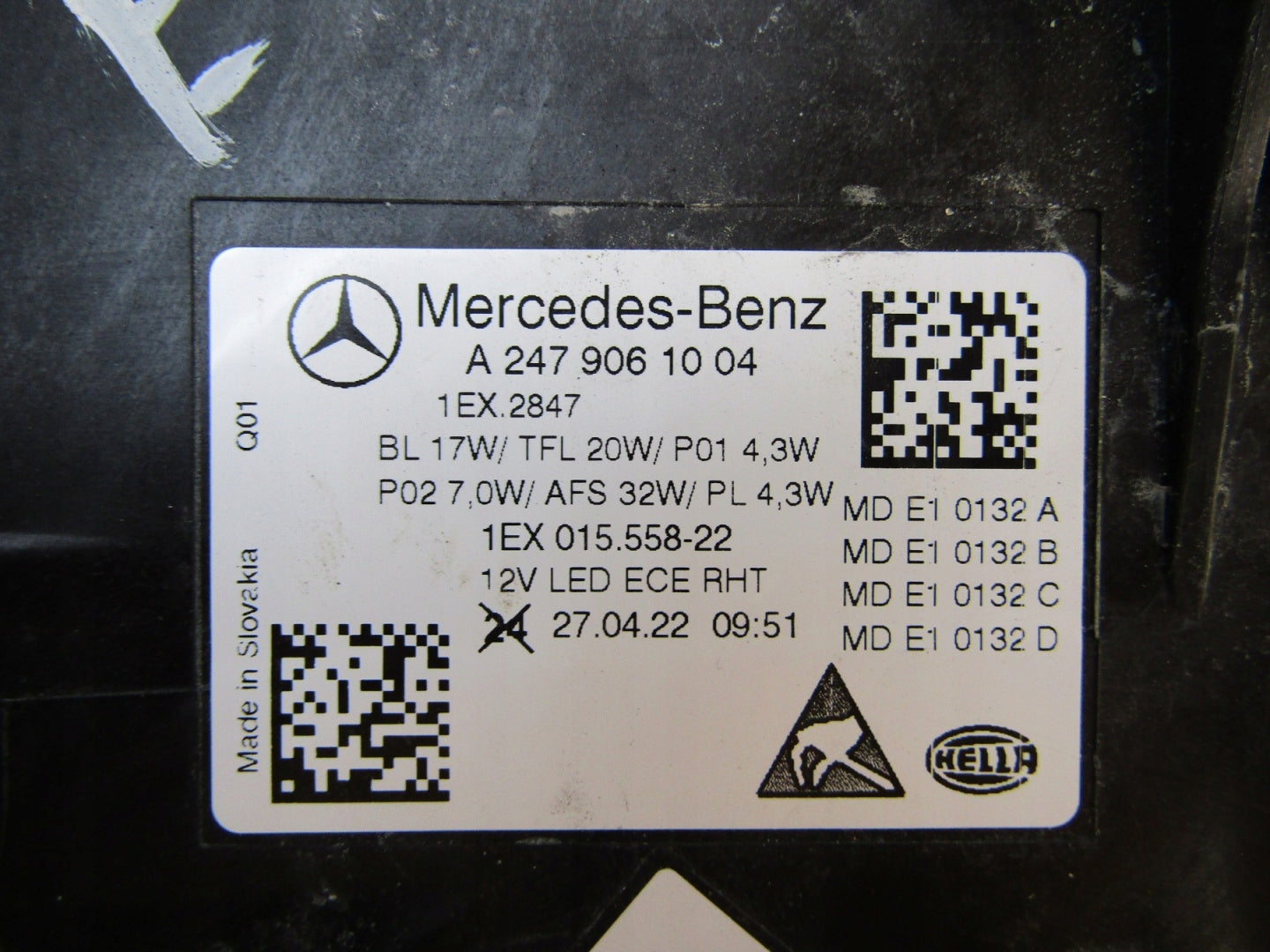 HEADLIGHT MERCEDES B CLASS W247 LED LIFT PERFORMANCE RH 22- A2479061004