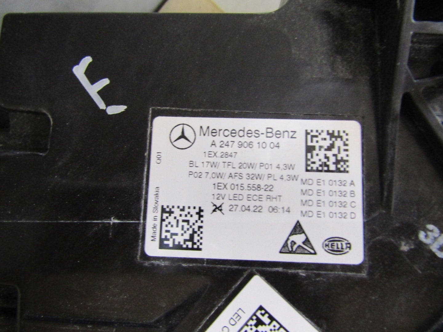 MERCEDES B CLASS W247 LED HEADLIGHT LIFT PERFORMANCE RH RIGHT 22- A247906