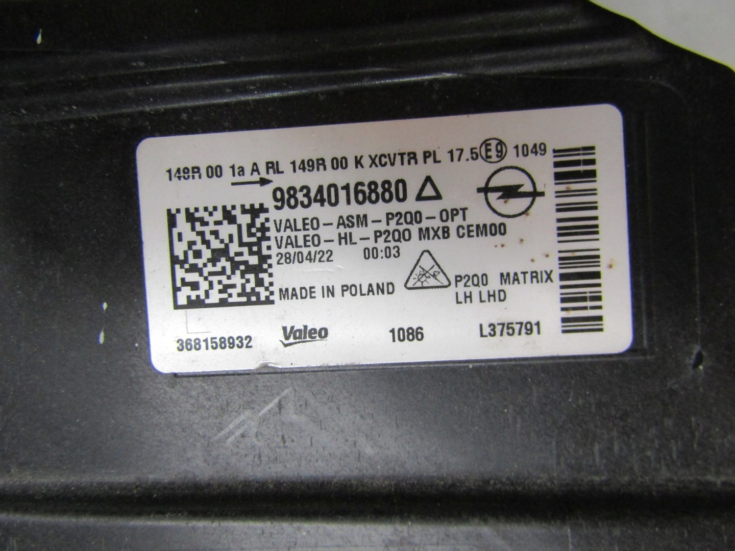 FRONT LAMP OPEL MOKKA 2 II FULL LED MATRIX 20- LH 9834016880