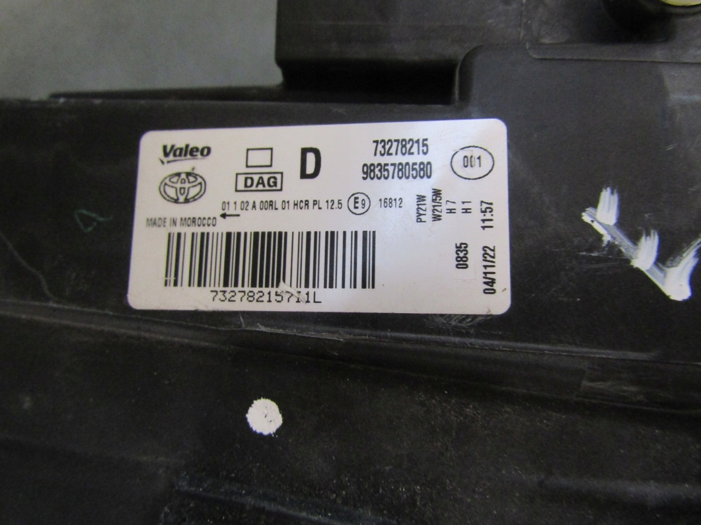 HEADLAMP TOYOTA PROACE CITY REGULAR RH RIGHT 19- 9835780580