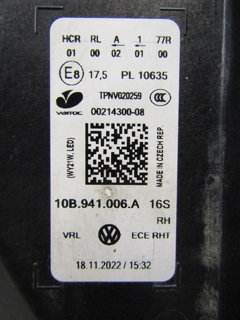 FRONT HEADLIGHT VOLKSWAGEN ID3 FULL LED RH RIGHT 10B941006C
