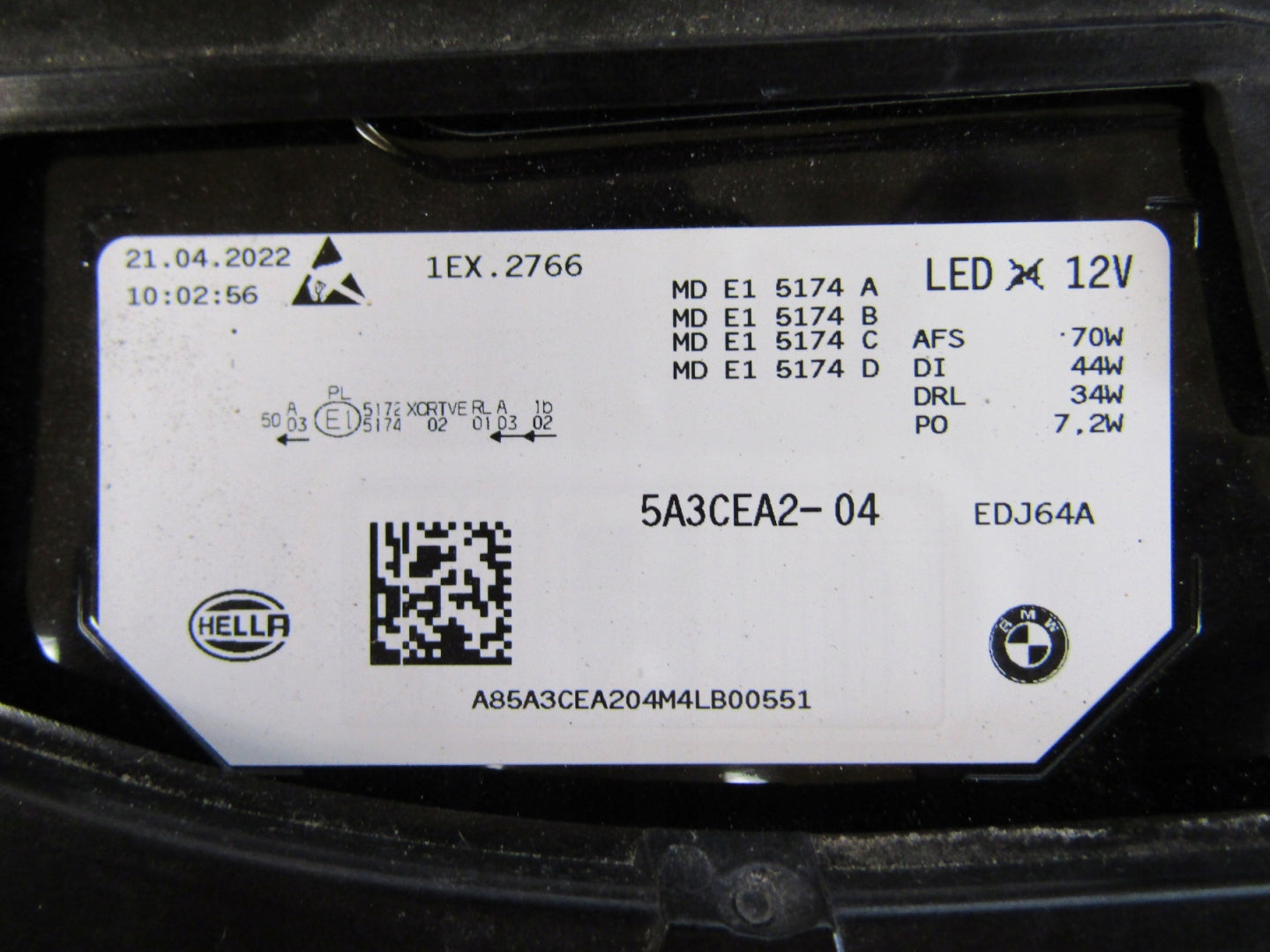 BMW IX I20 LASER 21- RH 5A3CEA2 Headlight