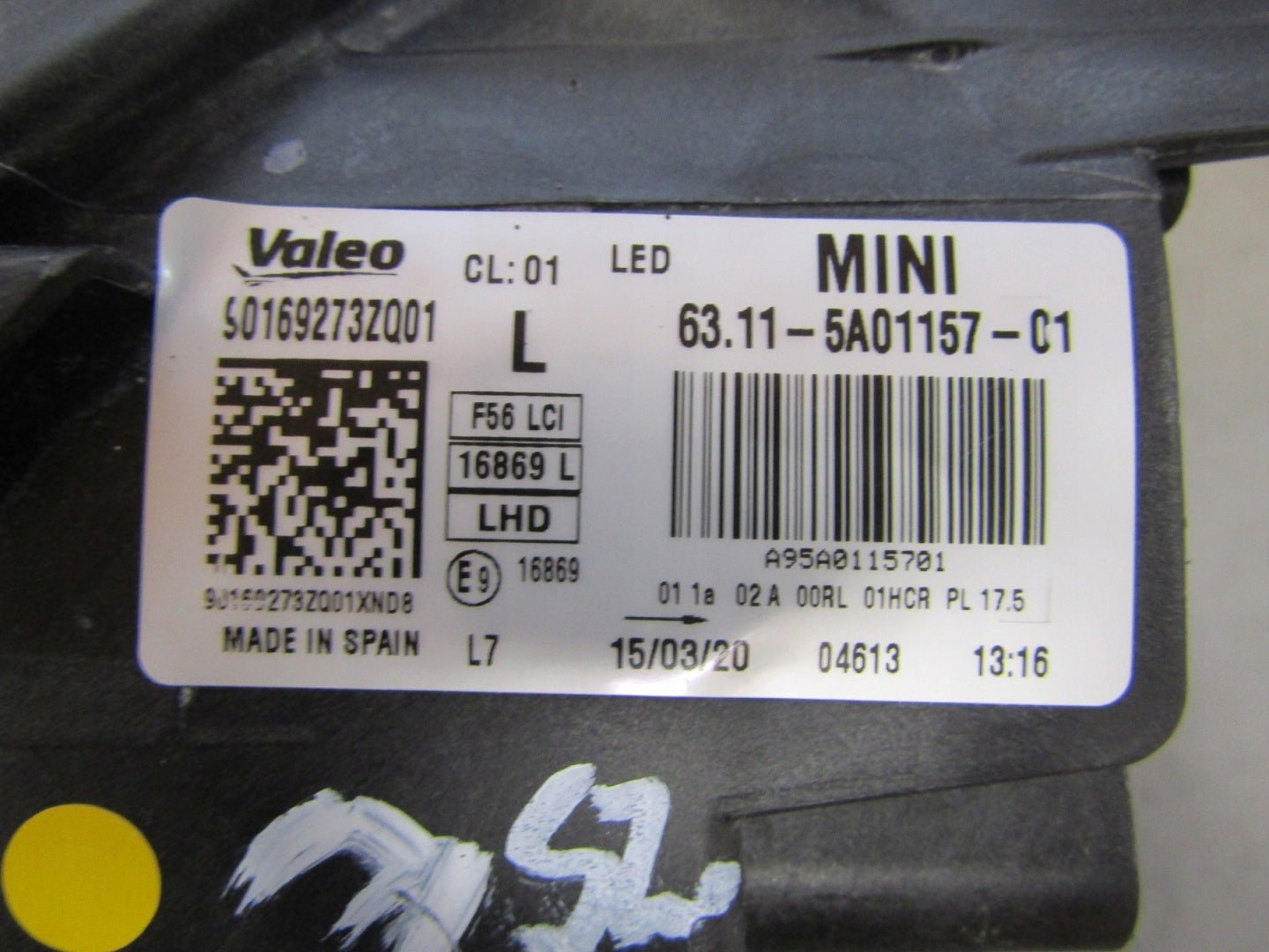 Mini Cooper F55 F56 F57 LIFT FULL LED 21- LH LEFT Headlight 5A01157