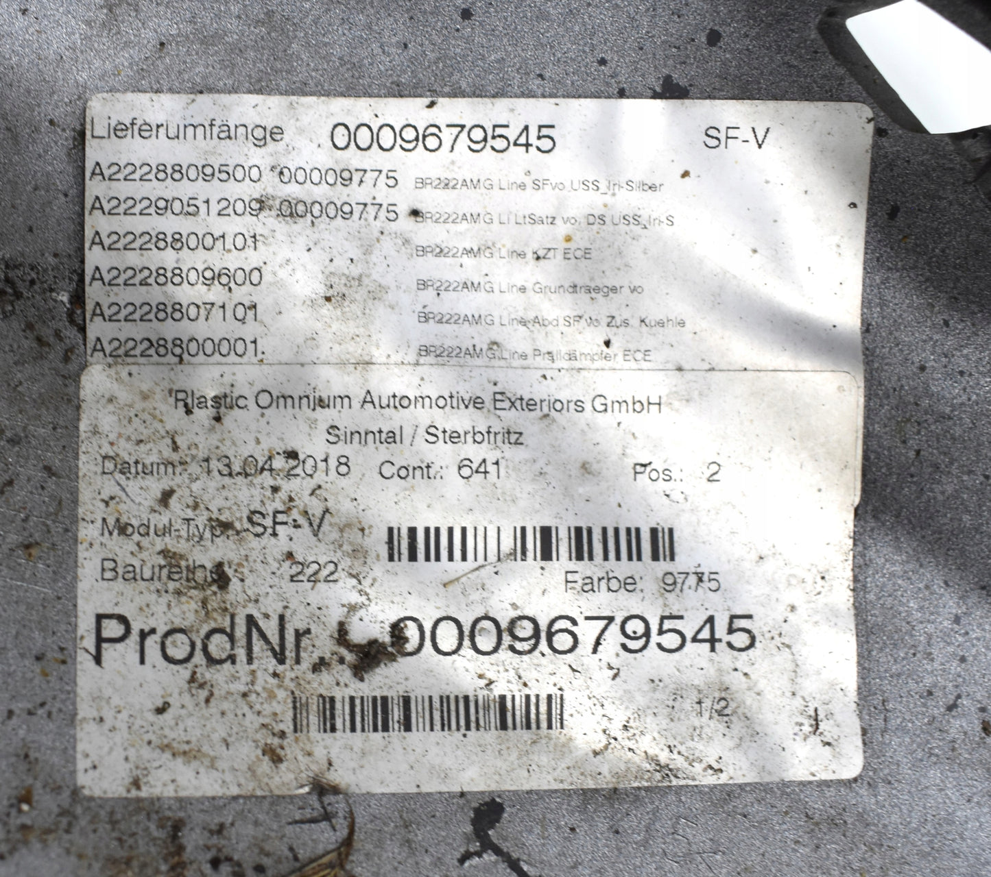 MERCEDES S-CLASS W222 LIFT AMG FRONT BUMPER ORG