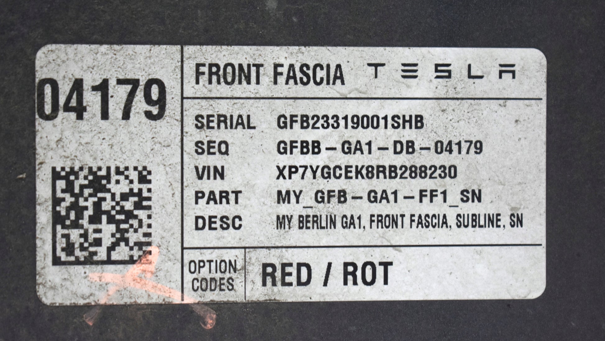 TESLA MODEL Y FRONT BUMPER ORG