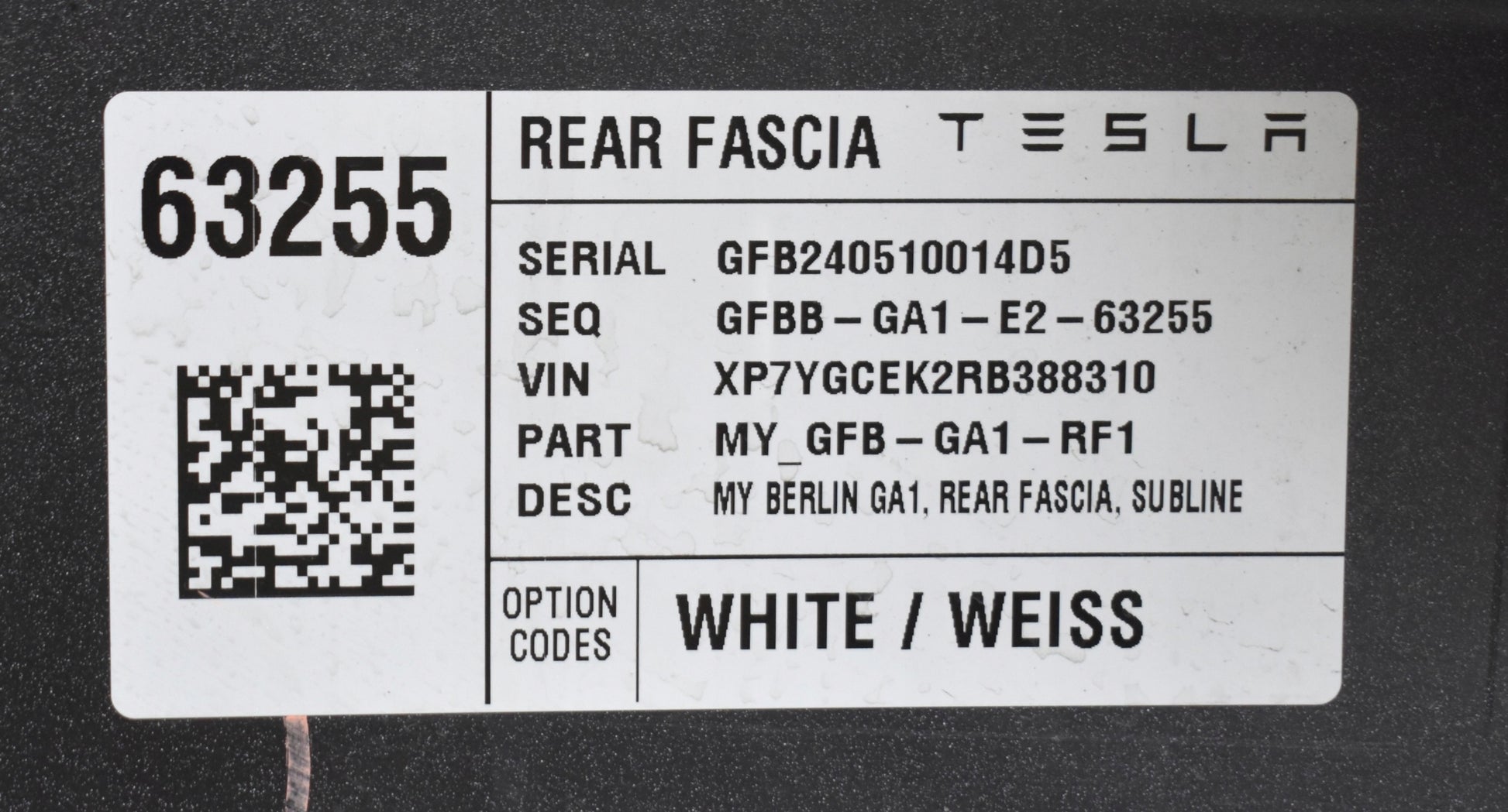 TESLA MODEL Y REAR BUMPER ORG + BOTTOM