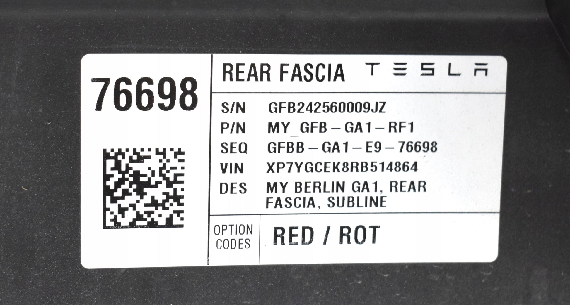 TESLA MODEL Y REAR BUMPER ORG + BOTTOM