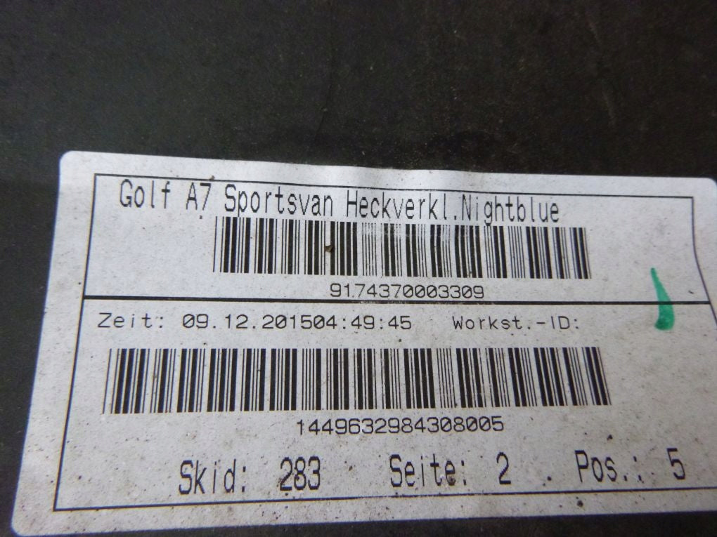 VW GOLF 7 VII SPORTSVAN Rear bumper