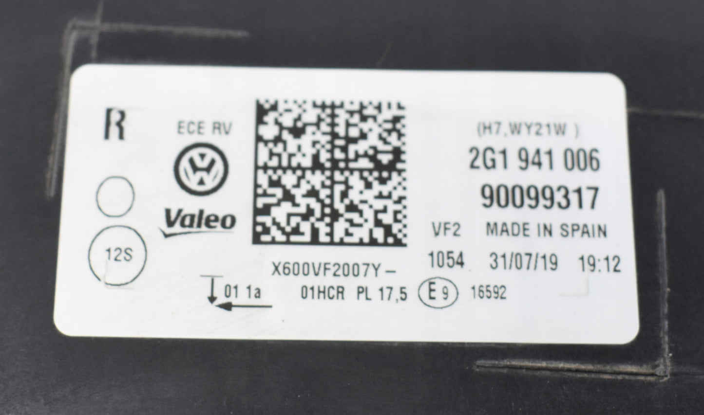 VW POLO VI 2G RIGHT FRONT HEADLIGHT EU ORG