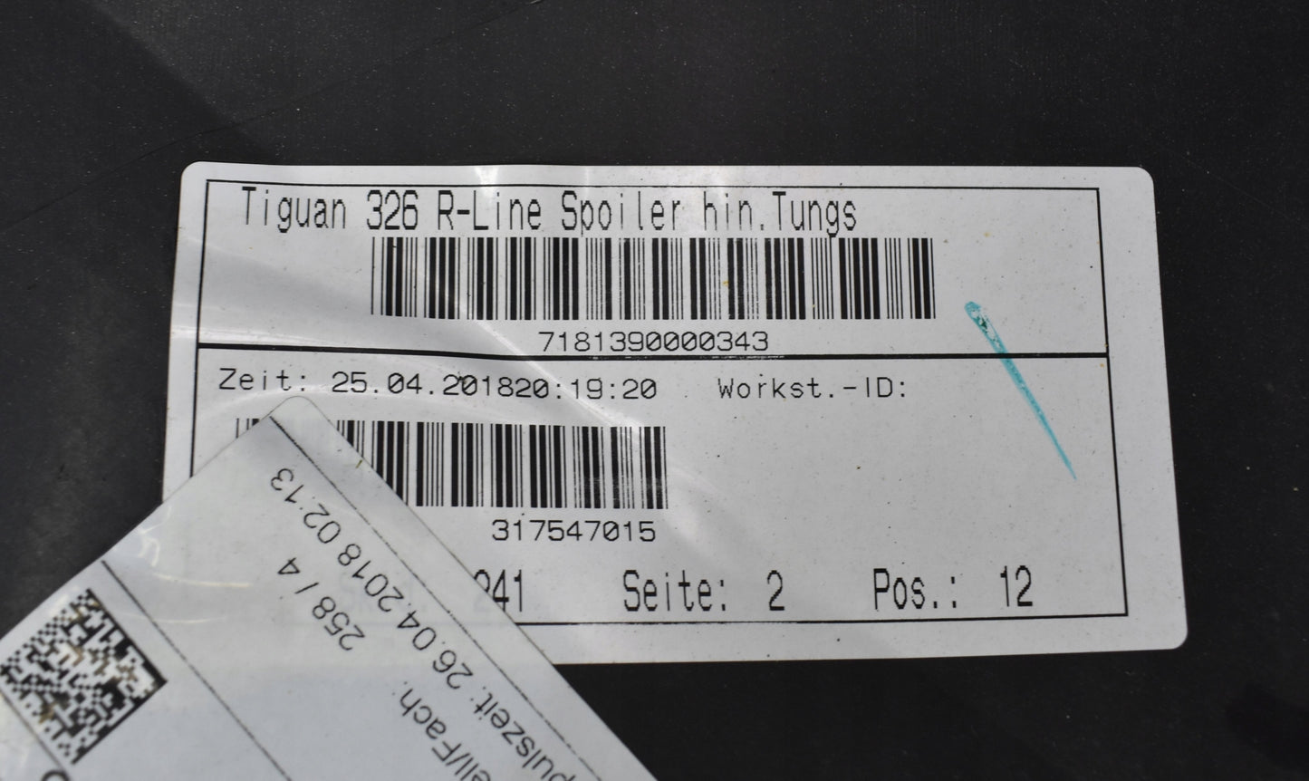 VW TIGUAN II 5NA R LINE REAR BUMPER SUPER CONDITION ORG