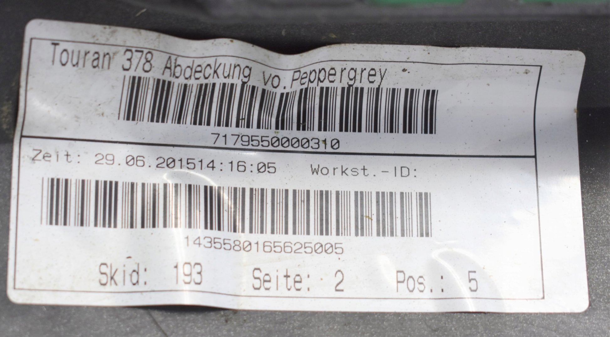 VW TOURAN III 5TA FRONT BUMPER ORG