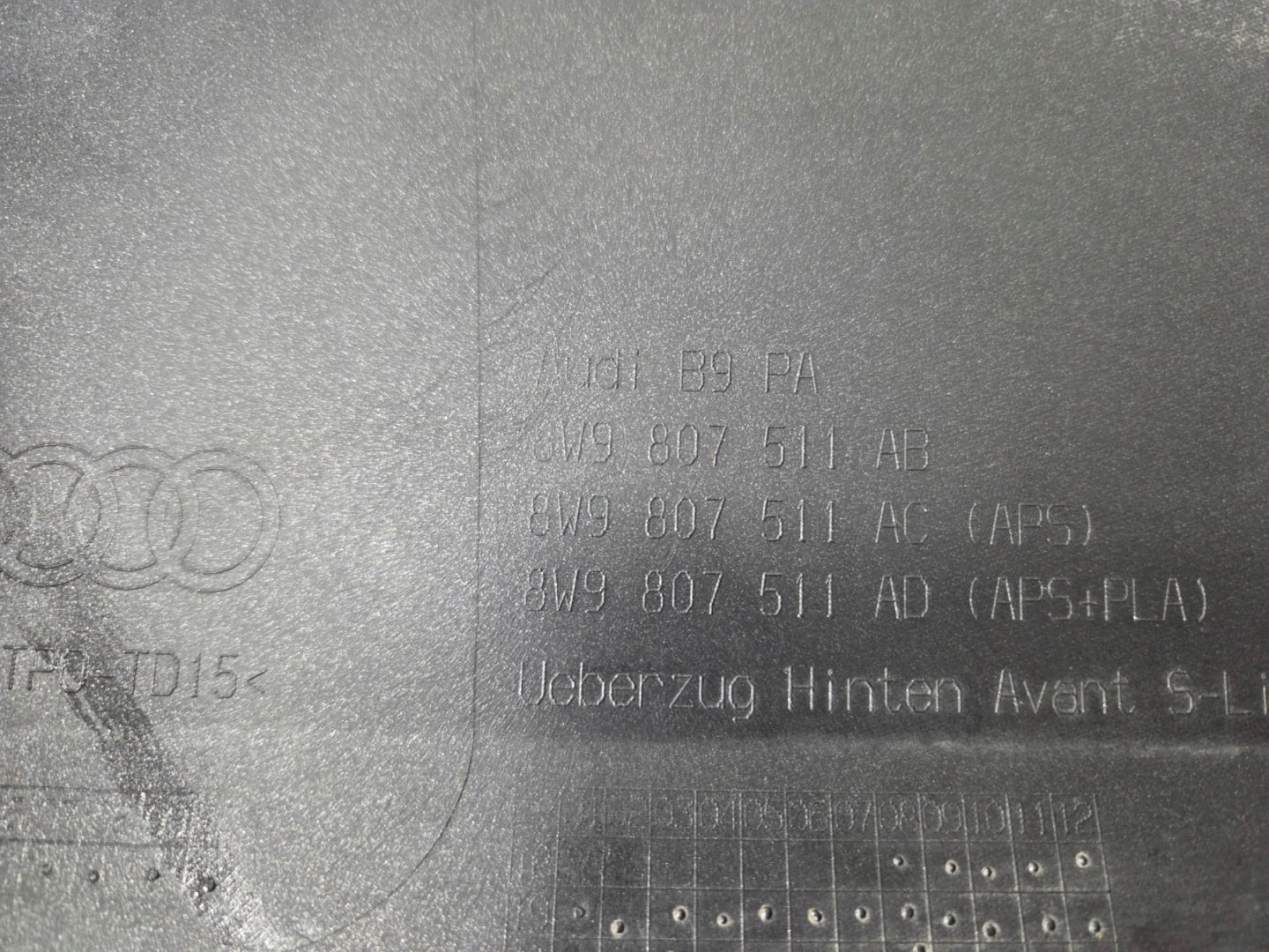 AUDI A4 B9 LIFT SEDAN S-LINE 20-24 REAR BUMPER