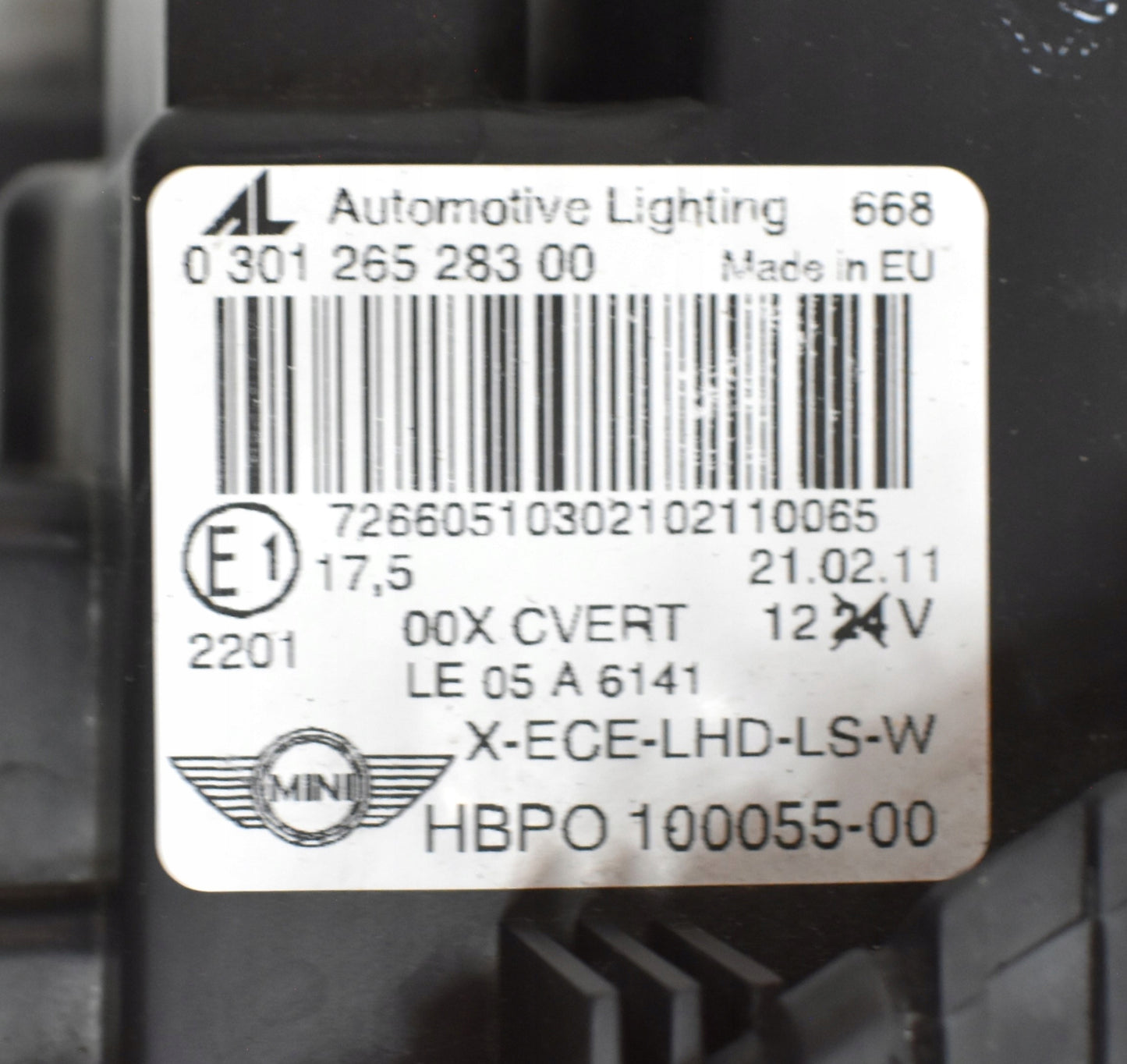 MINI COOPER R55 R56 R57 LEFT HEADLIGHT XENON EU ORG 030126528300